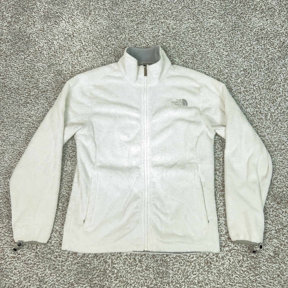 North Face Jacket Womens M‎ White Fleece Full Zip Osito Outdoor Hiking Warm Gorp